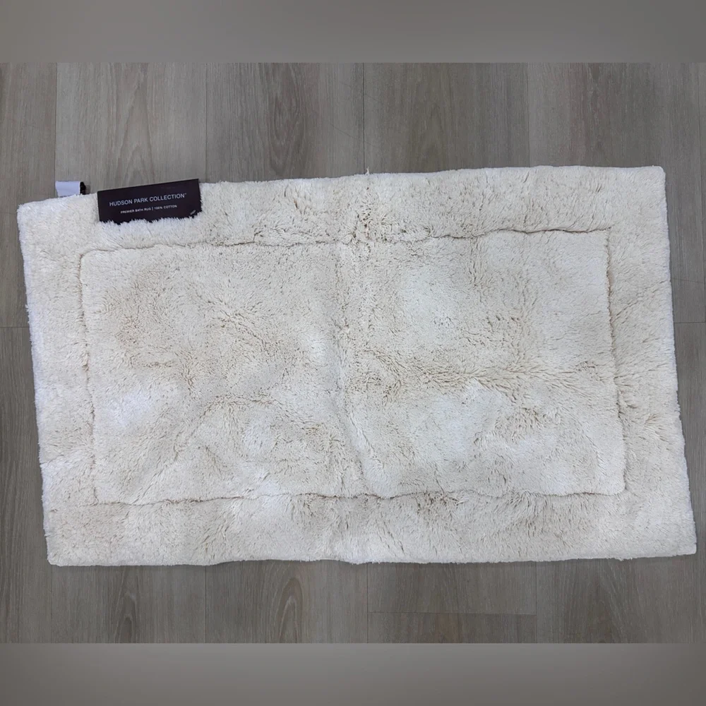 Hudson Park Bath Rug, 21 x 34, Cream, 100% Cotton